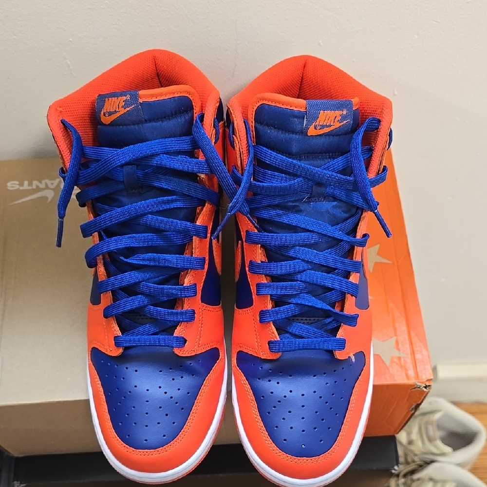 Nike DUNK  High-Top Sneakers in Blue and Orange